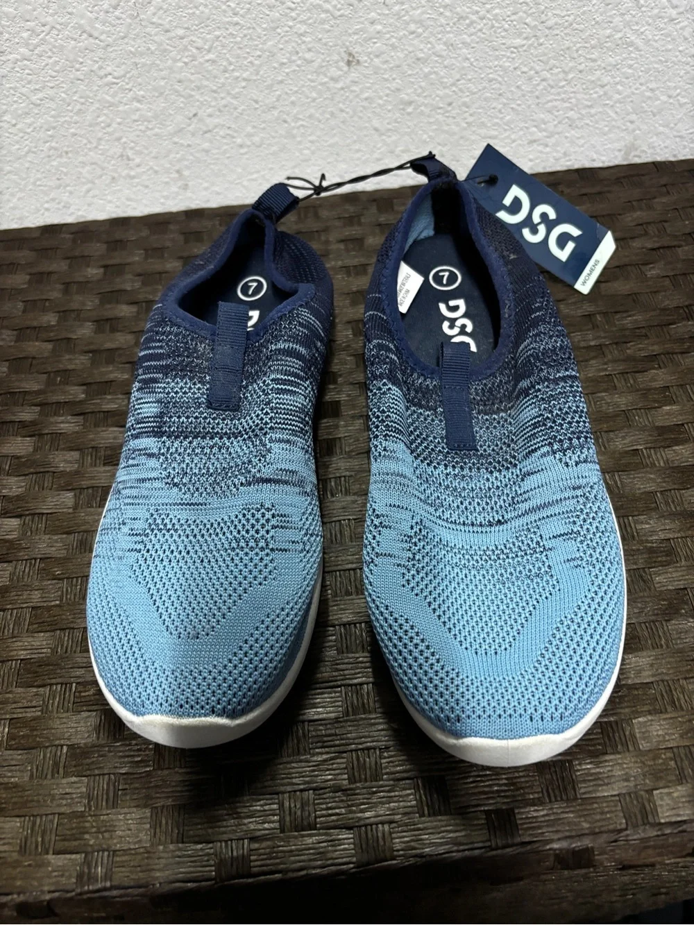 DSG Women's Slip-On Knit Sneaker in Navy Blue